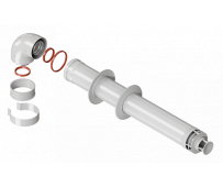 Комплект дымохода Стандарт D60/100 (дымоход 0,9 м + хомут и втулка