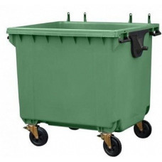 Пластиковый мусорный контейнер 1100л 4 колеса без крышки