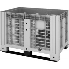 Контейнер iBox перфорированный на 2 полозьях 1200х800х800 мм серый