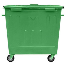  Металлический мусорный контейнер 1100л 4 колеса с крышкой 