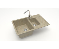 Мойка мат. (210/Q5) J210G34 Блонди ПЕСОЧНЫЙ 755x500x218 "КАРЕЛЬСКИЙ КАМЕНЬ"