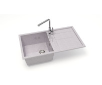 Мойка глянец L17G36 Рони СВЕТЛО-СЕРЫЙ d850x500х196 "GLANZ"