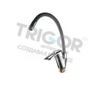 008F KUA8-KG-404 TRIGOR Смеситель д/кухни гибкий СЕРЫЙ гайка к40 (10)